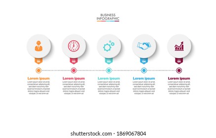Visualización de datos empresariales. iconos de infografía de línea de tiempo diseñados para plantilla de fondo abstracto