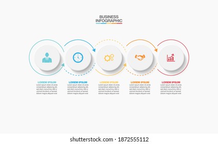 Visualización de datos empresariales. iconos de infografía de línea de tiempo diseñados para plantilla de fondo abstracto