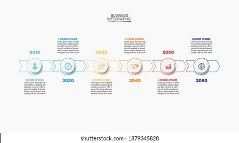 Visualización de datos empresariales. iconos de infografía de línea de tiempo diseñados para plantilla de fondo abstracto