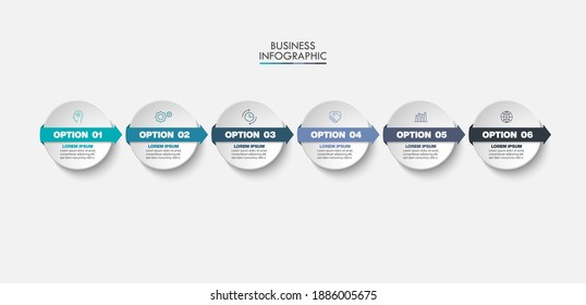 Visualización de datos empresariales. iconos de infografía de línea de tiempo diseñados para plantilla de fondo abstracto