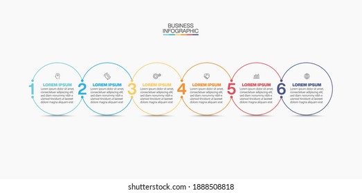 Visualización de datos empresariales. iconos de infografía de línea de tiempo diseñados para plantilla de fondo abstracto