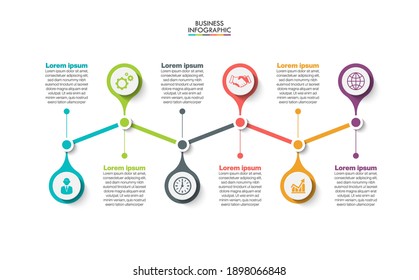 Business Data Visualization. Timeline Infographic Icons Designed For Abstract Background Template