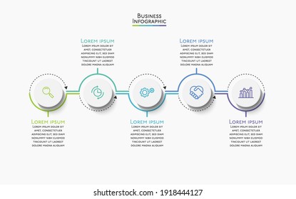 Business Data Visualization. Timeline Infographic Icons Designed For Abstract Background Template