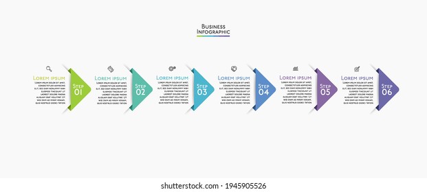 Visualización de datos empresariales. iconos de infografía de línea de tiempo diseñados para plantilla de fondo abstracto