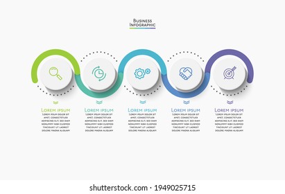 Visualización de datos empresariales. iconos de infografía de línea de tiempo diseñados para plantilla de fondo abstracto
