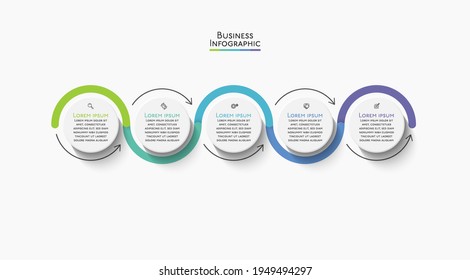 Visualización de datos empresariales. iconos de infografía de línea de tiempo diseñados para plantilla de fondo abstracto