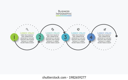 Visualización de datos empresariales. iconos de infografía de línea de tiempo diseñados para plantilla de fondo abstracto