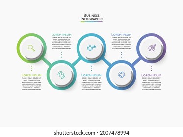 Visualización de datos empresariales. iconos de infografía de línea de tiempo diseñados para plantilla de fondo abstracto