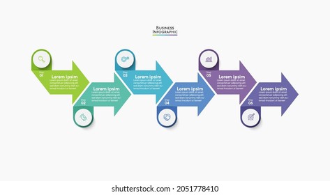 Visualización de datos empresariales. iconos de infografía de línea de tiempo diseñados para plantilla de fondo abstracto