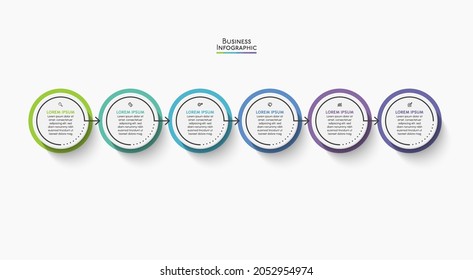 Visualización de datos empresariales. iconos de infografía de línea de tiempo diseñados para plantilla de fondo abstracto