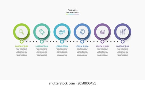 Visualización de datos empresariales. iconos de infografía de línea de tiempo diseñados para plantilla de fondo abstracto