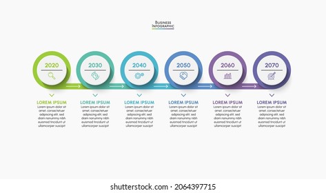 Visualización de datos empresariales. iconos de infografía de línea de tiempo diseñados para plantilla de fondo abstracto