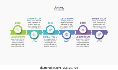 Visualización de datos empresariales. iconos de infografía de línea de tiempo diseñados para plantilla de fondo abstracto