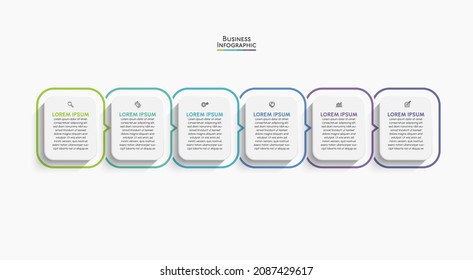 Visualización de datos empresariales. iconos de infografía de línea de tiempo diseñados para plantilla de fondo abstracto