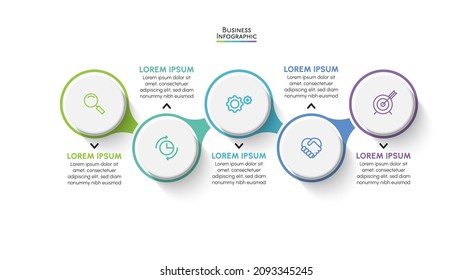 Visualización de datos empresariales. iconos de infografía de línea de tiempo diseñados para plantilla de fondo abstracto