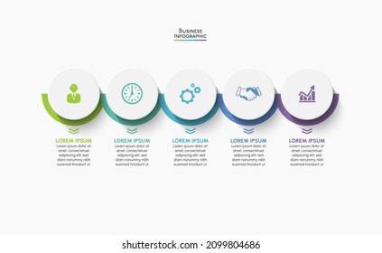 Visualización de datos empresariales. iconos de infografía de línea de tiempo diseñados para plantilla de fondo abstracto