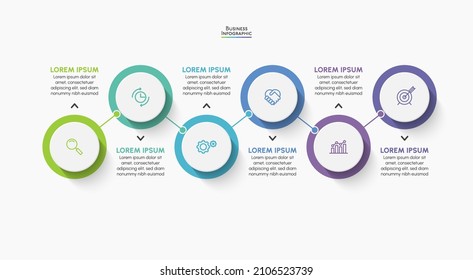 Visualización de datos empresariales. iconos de infografía de línea de tiempo diseñados para plantilla de fondo abstracto