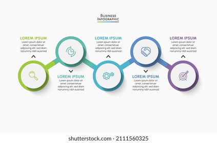 Visualización de datos empresariales. iconos de infografía de línea de tiempo diseñados para plantilla de fondo abstracto