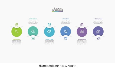 Visualización de datos empresariales. iconos de infografía de línea de tiempo diseñados para plantilla de fondo abstracto