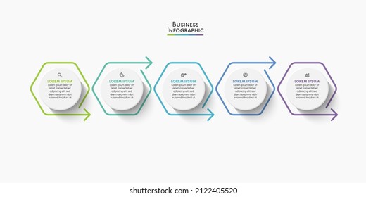 Visualización de datos empresariales. iconos de infografía de línea de tiempo diseñados para plantilla de fondo abstracto