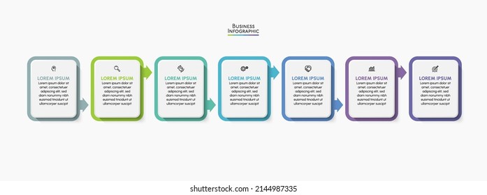 Visualización de datos empresariales. iconos de infografía de línea de tiempo diseñados para plantilla de fondo abstracto