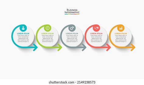 Visualización de datos empresariales. iconos de infografía de línea de tiempo diseñados para plantilla de fondo abstracto