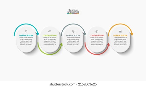 Visualización de datos empresariales. iconos de infografía de línea de tiempo diseñados para plantilla de fondo abstracto