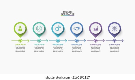 Visualización de datos empresariales. iconos de infografía de línea de tiempo diseñados para plantilla de fondo abstracto
