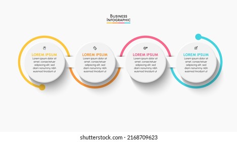 Visualización de datos empresariales. iconos de infografía de línea de tiempo diseñados para plantilla de fondo abstracto
