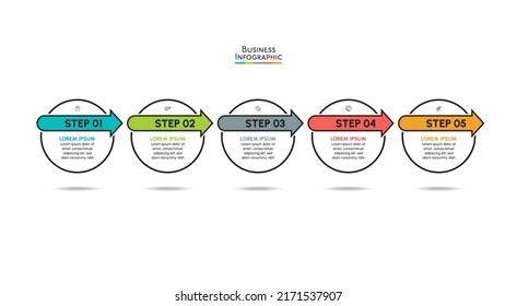 Visualización de datos empresariales. iconos de infografía de línea de tiempo diseñados para plantilla de fondo abstracto