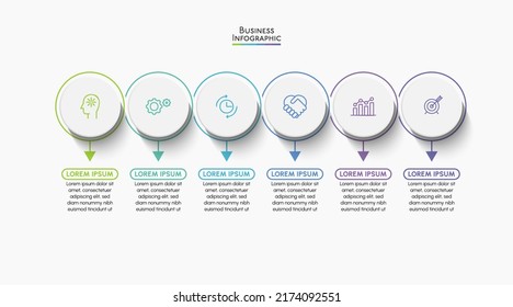 Visualización de datos empresariales. iconos de infografía de línea de tiempo diseñados para plantilla de fondo abstracto