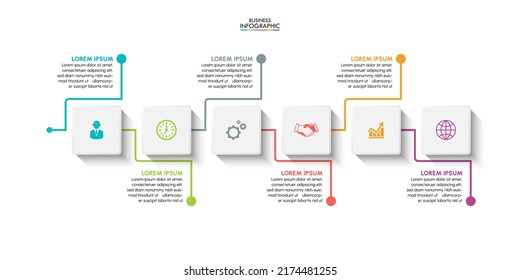 Visualización de datos empresariales. iconos de infografía de línea de tiempo diseñados para plantilla de fondo abstracto