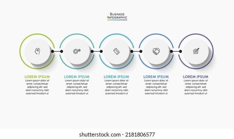 Visualisierung von Geschäftsdaten. Infografik-Symbole der Timeline für abstrakte Hintergrundvorlage