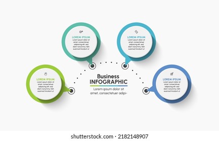 Visualización de datos empresariales. iconos de infografía de línea de tiempo diseñados para plantilla de fondo abstracto