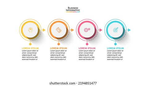 Visualización de datos empresariales. iconos de infografía de línea de tiempo diseñados para plantilla de fondo abstracto