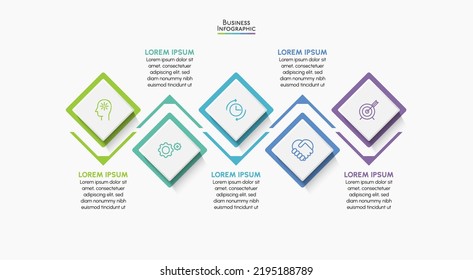 Visualización de datos empresariales. iconos de infografía de línea de tiempo diseñados para plantilla de fondo abstracto