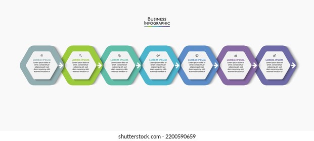 Visualización de datos empresariales. iconos de infografía de línea de tiempo diseñados para plantilla de fondo abstracto