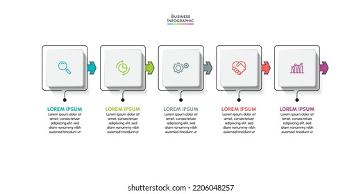 Visualización de datos empresariales. iconos de infografía de línea de tiempo diseñados para plantilla de fondo abstracto