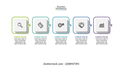 Visualización de datos empresariales. iconos de infografía de línea de tiempo diseñados para plantilla de fondo abstracto