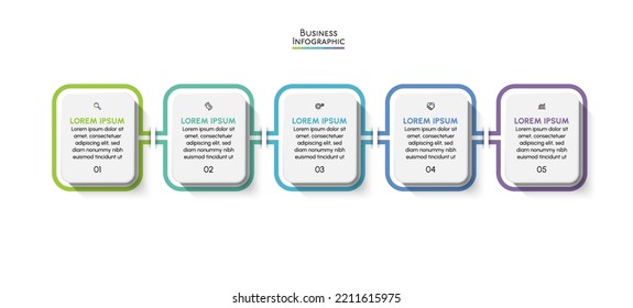 Visualización de datos empresariales. iconos de infografía de línea de tiempo diseñados para plantilla de fondo abstracto