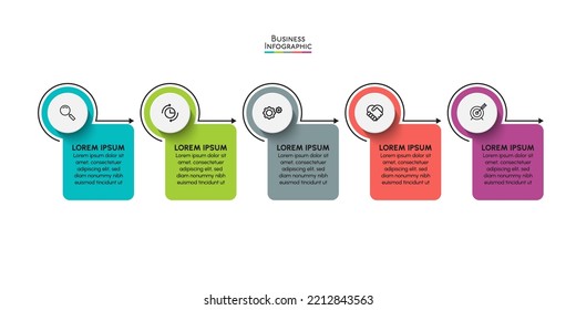 Visualización de datos empresariales. iconos de infografía de línea de tiempo diseñados para plantilla de fondo abstracto