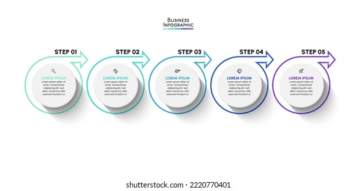 Visualisierung von Geschäftsdaten. Infografik-Symbole der Timeline für abstrakte Hintergrundvorlage