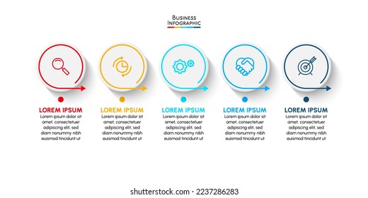 Visualización de datos empresariales. iconos de infografía de línea de tiempo diseñados para plantilla de fondo abstracto