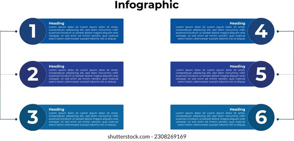 Business data visualization. timeline infographic icons designed for abstract background template
Six steps Infographic presentation template