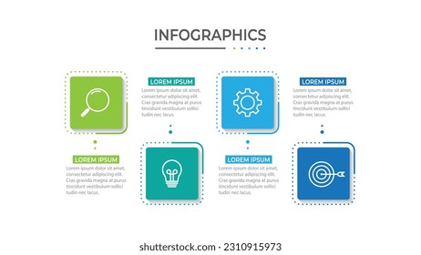 Business data visualization. timeline infographic icons template with 4 options.