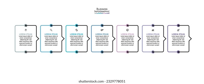 Visualización de datos empresariales. iconos de infografía de línea de tiempo diseñados para una plantilla de fondo abstracta.