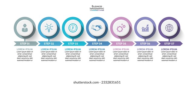Business data visualization timeline infographic icons designed for abstract background template.
