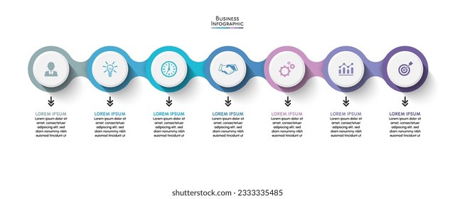 Business data visualization timeline infographic icons designed for abstract background template.