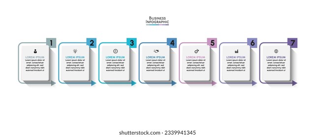 Visualización de datos empresariales. iconos de infografía de línea de tiempo diseñados para plantilla de fondo abstracto