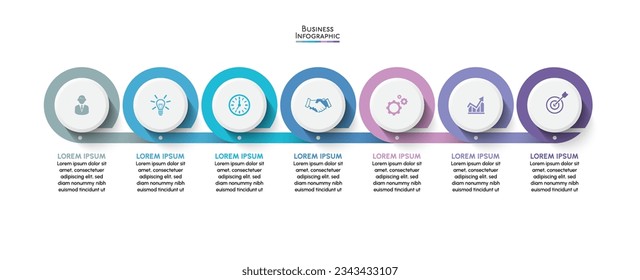 Visualización de datos empresariales. iconos de infografía de línea de tiempo diseñados para plantilla de fondo abstracto